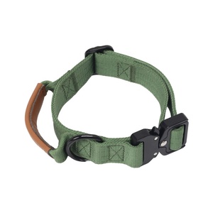 <span class=keywords><strong>Collar</strong></span> personalizado de cuero PU de nailon con asa para entrenamiento ligero para perros grandes <span class=keywords><strong>2025</strong></span> - Product Image 3