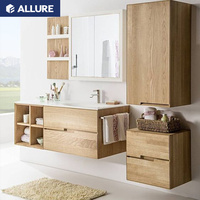 Meuble-lavabo de salle de bain en verre Allure en forme de L, liquidation chinoise, Roth