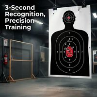 Objetivo de tiro con silueta para práctica en interiores y exteriores, para pistolas, revólveres, rifles, armas de aire comprimido y pistolas de perdigones - 14x22 pulgadas