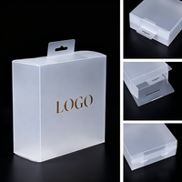 Boîte d'emballage en plastique dépoli avec découpe pour languette de suspension, fond auto-scellant, légère, pour présentation de petits accessoires en magasin