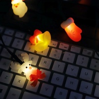 Guirlande lumineuse de Noël en forme de dessin animé, 1,4 m, 10 LED, blanc chaud, compatible avec le connecteur USB-C, câble de chargeur iPhone, IP44