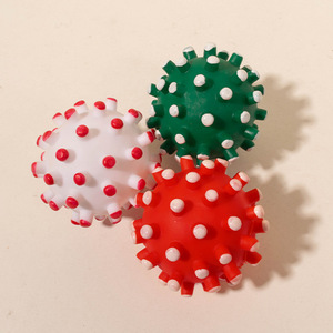 Nuevo producto transfronterizo: Juguete para perros con forma de pincho en colores navideños, 7 cm, juguete para mascotas para limpieza dental, hecho de vinilo suave. - Product Image 1