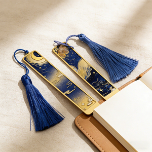 Segnalibro in Metallo Personalizzato Vintage con Dipinti <span class=keywords><strong>di</strong></span> Van Gogh e <span class=keywords><strong>Monet</strong></span>, in Lega <span class=keywords><strong>di</strong></span> Zinco Smaltato Traforato con Nappa - Product Image 3
