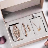Coffret cadeau Wag Full Baby's Breath, ensemble de montres pour femme, bracelet en acier inoxydable, mouvement à quartz, étanche 10 mm
