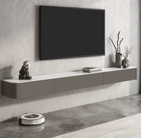 Meuble TV mural flottant moderne, console multimédia en bois, centre de divertissement pour salon