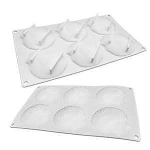 Cetakan Kue Silikon Gel Bentuk Kerang 6 Sel untuk Fondant dan Cokelat, Cetakan Mousse DIY - Product Image 4