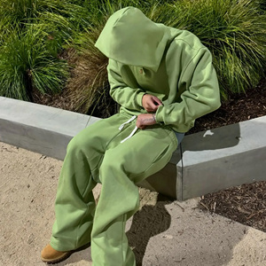 Conjunto de Sudadera y Pantalones Deportivos Y2K Personalizados <span class=keywords><strong>para</strong></span> <span class=keywords><strong>Hombre</strong></span>, Estilo Urbano, con Capucha y Pantalones Apilados, Traje Deportivo Personalizado <span class=keywords><strong>para</strong></span> <span class=keywords><strong>Hombre</strong></span> - Product Image 2