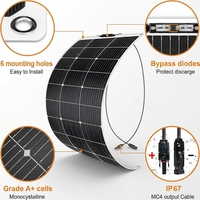 Panneau solaire monocristallin flexible 800W (2x400W) étanche IP67 pour camping-car, camping, bateau, surface incurvée