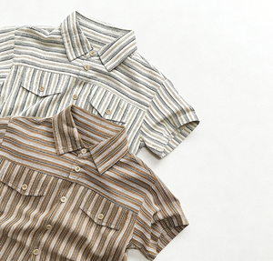 <span class=keywords><strong>T</strong></span>-<span class=keywords><strong>shirt</strong></span> rayé à manches courtes pour garçons, nouvelle collection é<span class=keywords><strong>t</strong></span>é 2026, version coréenne pour filles, haut en pur coton pour enfants - Product Image 2