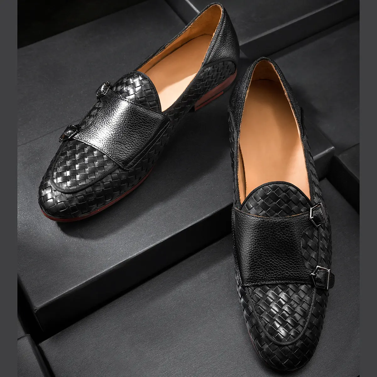 Men Fashion Casual Real Leather Plus Size British Style Black Formal Pointed Toe Dressing Business Shoes Wedding Party