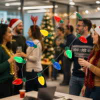 Collier lumineux LED festif pour Noël, accessoires de fête pour soirées à pulls moches et célébrations