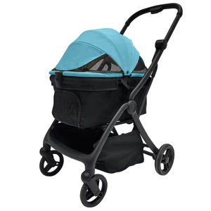 Poussette pour animaux de compagnie pliable légère en métal, chats, chiens, multi-niveaux, grand espace, design détachable, installation facile, 4 roues, 20 kg - Product Image 4