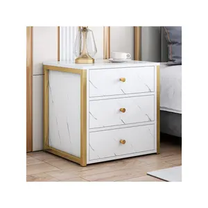 Kainice factory outlet metal white nightstand bedside table gloss white night stand for bedroom