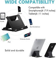 Support de téléphone portable extensible, support de tablette, support de téléphone portable réglable, pliable, multi-angles, portable, support de poche en ABS