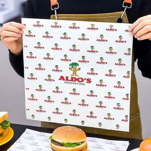 Emballage pour sandwichs et hamburgers en papier enduit de PE, biodégradable, écologique, de qualité alimentaire, jetable, avec logo personnalisé - Product Image 2