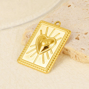 <span class=keywords><strong>Verve</strong></span> moda infantil 304 Acero inoxidable francés amor etiqueta corazón colgante DIY collar accesorios joyería - Product Image 5