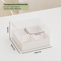 Boîtes à gâteaux en carton transparent avec fenêtre pour gâteaux, muffins, confiseries, cupcakes, donuts, contenants à emporter avec 4 et 6 compartiments