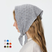 Écharpe triangulaire en laine 100% tricotée pour femmes, double usage avec dentelle ajourée, artistique et élégante, convient comme foulard coréen