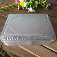 1300ml Jetable Argent Feuille D'aluminium Plaque Rectangle Pique-Nique Grills Plat Plateaux Peu Profonde Pan BBQ Alimentaire Cuisson Cuisson De Qualité Alimentaire