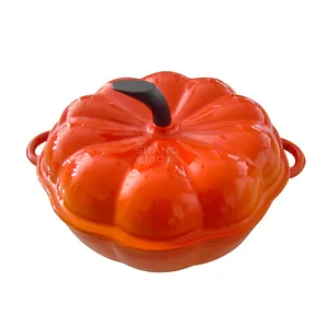 Gradien bulat set terbaik peralatan masak besar merah grosir pot enamel casserole Belanda oven panci besi cor
