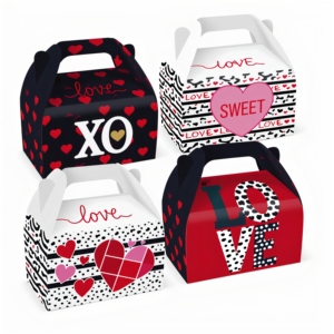 12 pièces/paquet Boîtes à poignée en carton faites à la main sur le thème de l'amour Cadeau Biscuit Favori Emballage sucré Joyeux anniversaire de la Saint-Valentin Décoration de fête - Product Image 2