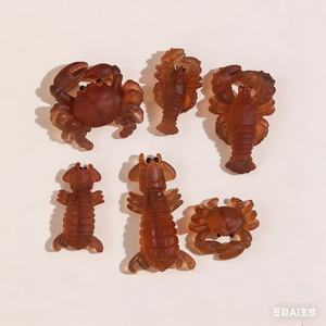 Accessoires en résine rouge vif pour bijoux DIY, crabe et crevettes, collection Printemps 2026, origine Yiwu XH0006 - Product Image 1
