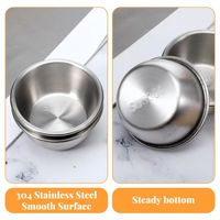 Bol à condiments rond en acier inoxydable 304 poli, compatible micro-ondes, mini-récipient pour sauce soja