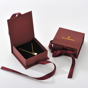 Glampkg Jewelry Organizer Sliding Gift Necklace Packaging <b>Box</b> <b>Book</b> Shape Jewellery <b>Box</b> with Ribbon - Product Image 1