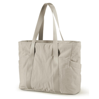 Nouveau Style Personnalisable Réutilisable Casual Grande Capacité Solide Couleur Toile Sac Fourre-Tout pour les Femmes