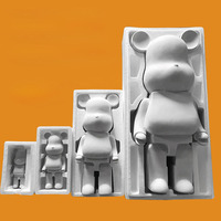 Résine blanche bricolage tirelire ornement bloc embryon fluide ours artisanat enfants motif Animal jouets en gros banquier ornement