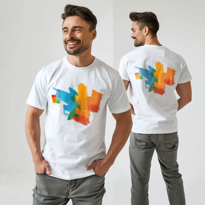 Camiseta de Alta Calidad 60% Algodón 40% Poliéster con Logotipo Personalizado Serigrafiado, Corte Regular, <span class=keywords><strong>Manga</strong></span> Corta, Tejido de Punto, Logotipo Gráfico, Camiseta para Hombre - Product Image 4