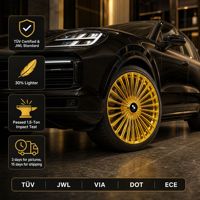 Jantes en alliage forgé sur mesure ANRUN, design tournesol à rayons denses, finition chrome doré pour Cadillac Deville Escalade 6061-T6 DOT/JWL/VIA