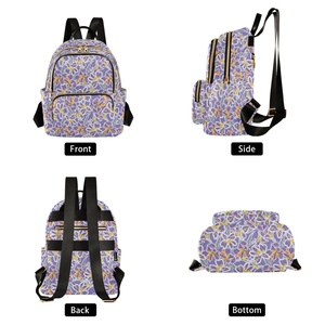 Hot Sale Quilted Polyester Hawaii Lavender Print Girls Casual College <b>Small</b> Rucksack Custom Mini Women's <b>Backpack</b> for Travel - Product Image 2