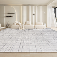 Alfombra Moderna Simple con Patrón Geométrico de 200*290cm (6.6*9.5 pies), Antideslizante, Resistente al Desgaste, Cuadrada, de Gran Área, Cobertura Completa para Sala de Estar