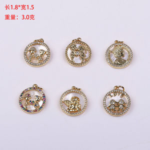 Placcato oro bambina Love Girl on madreperla ciondolo moda chiaro CZ Micro spiave charm per bambini gioielli - Product Image 4