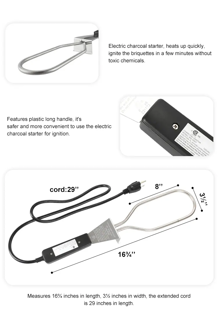 Mesin pemantik api elektrik, aksesoris Bbq Starter arang elektrik, mesin pemantik api, arang elektrik