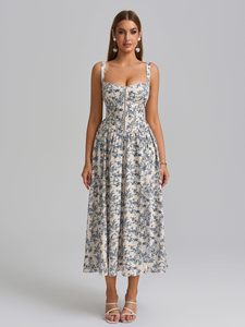 Custom Design <strong>Maxi</strong> Floral Corset <strong>Dress</strong> Dpring Summer Flowy <strong>Sun</strong> <strong>Dress</strong> Milk Maid <strong>Dresses</strong> for Vacation Wedding Beach - Product Image 2