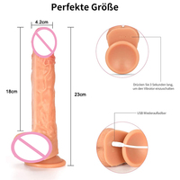Consolador realista para mujeres, consolador de silicona de 8 pulgadas, con calefacción automática y potentes vibraciones