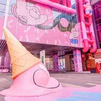 Escultura Gigante de Helado de Fibra de Vidrio Personalizada: Tamaño, Color, Escena y Forma Exclusivas, Modelo Escénico con Temática de Comida