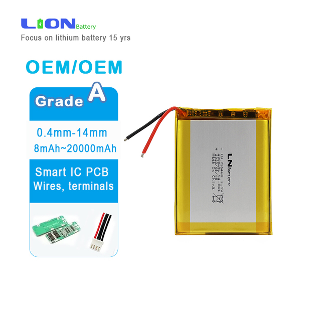 3.7 v 755468 4000mah Lithium Li-polymer Battery 11.1v Li Polymer Customization 3000mah 10000mah Lipo Battery