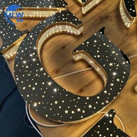 Letras Luminosas Doradas Starlight, Logotipo Personalizado, Letras con Iluminación, Letras de Canal LED Perforadas