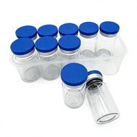 Flacon stérile vide scellé avec bouchon en caoutchouc butyle et fermeture à clapet, 7 ml, 10 pièces, transparent, pour laboratoire de biologie