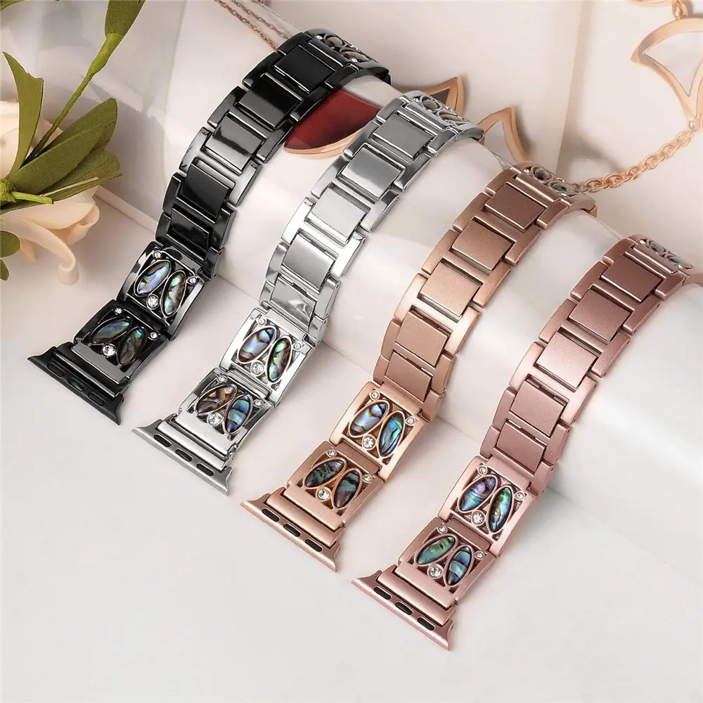 Jewelry Diamond Fashion Strap for Apple Watch Band Series 7 SE 6 5 4 3 Women Exquisite Metal Bracelet for iWatch 40/44MM 38/42MM