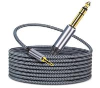 Câble audio stéréo tressé 3,5 mm TRS 6,35 mm 1/8 1/4, son Hi-Fi, double blindage, boîtier en alliage de zinc, diamètre extérieur 5 mm, pour haut-parleur