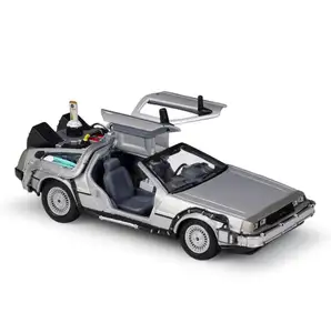 1/24 Diecast Legering Model Auto DMC-12 Delorean Terug Naar De Toekomstige Tijd Machine Metalen Speelgoed Auto Voor Kind Speelgoed Gift collectie