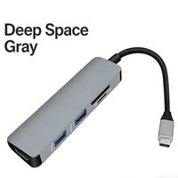 Lector de Tarjetas de Memoria SD y TF Tipo C de Aleación de Aluminio, Adaptador USB 3.0 de 3 Puertos, para Fotógrafos, MacBook, iPad, Laptop
