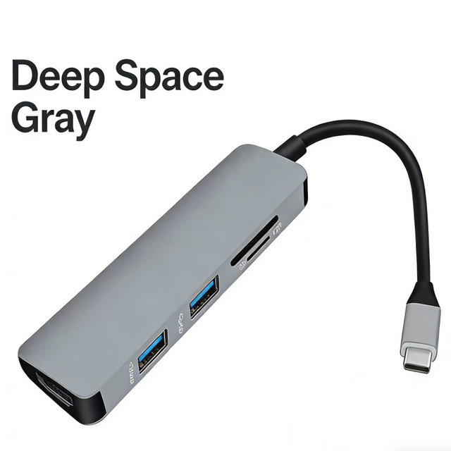Aluminum Alloy Type C SD TF Memory Card Reader USB 3.0 Hub 3-Port Adapter Stock Photographer MacBook Pad Laptop