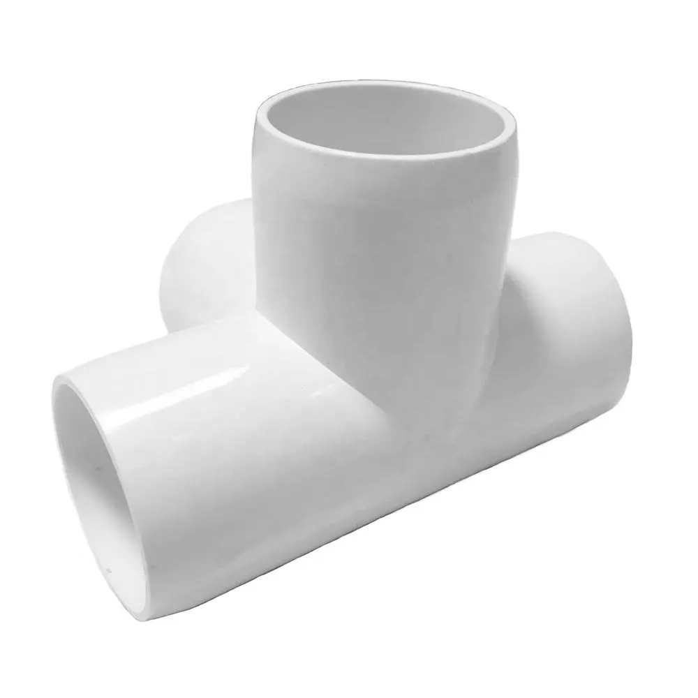 high quality plumbing tees white color astm d1785 standard 3 way elbow pvc pipe fittings