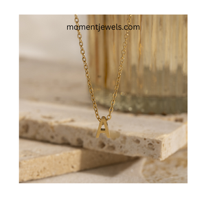 personalized <b>initial</b> pendant square design 18k gold plated stainless steel simple jewelry gift for women - Product Image 1