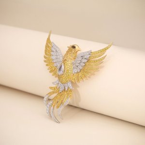 Premium Diamond Brooch Crafted in 925 Sterling Silver Elegant Fashion Jewelry Decorative Pin <b>for</b> Dresses Scarves Coats and <b>Hats</b> - Product Image 2